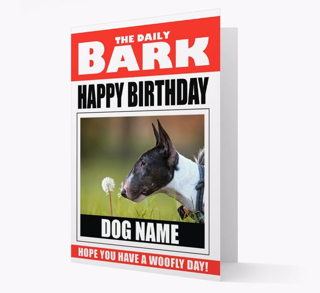 'Happy Birthday' Newspaper - Personalised Card with Photo of your {breedFullName}